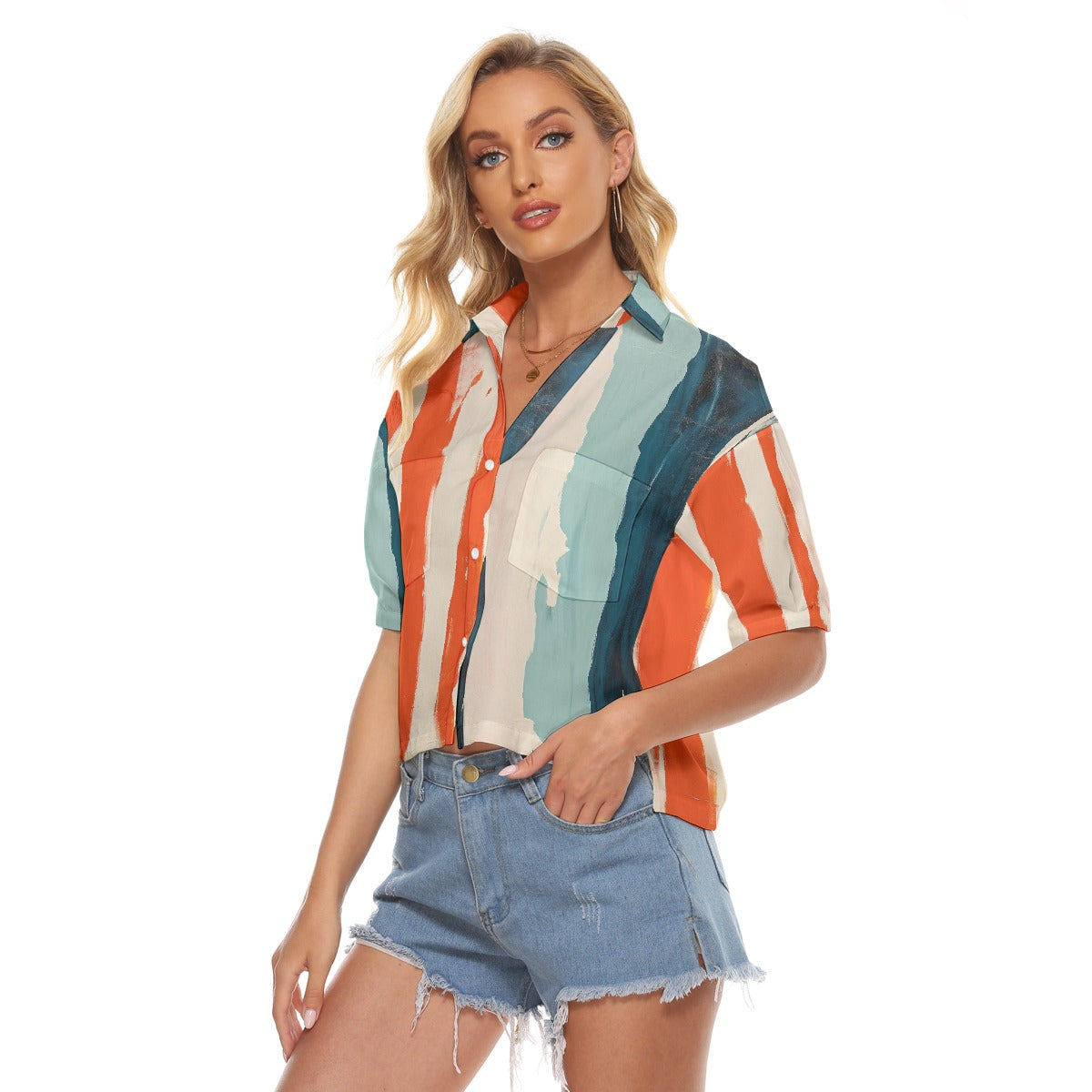 All-Over Print Women's V-neck Shirts