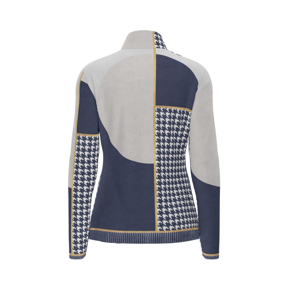 All-Over Print Women's Sports Collar Jersey With Long Sleeve