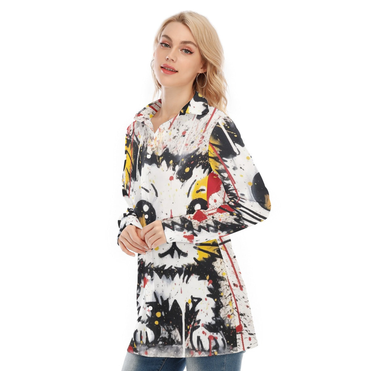 All-Over Print Women's Long Shirt