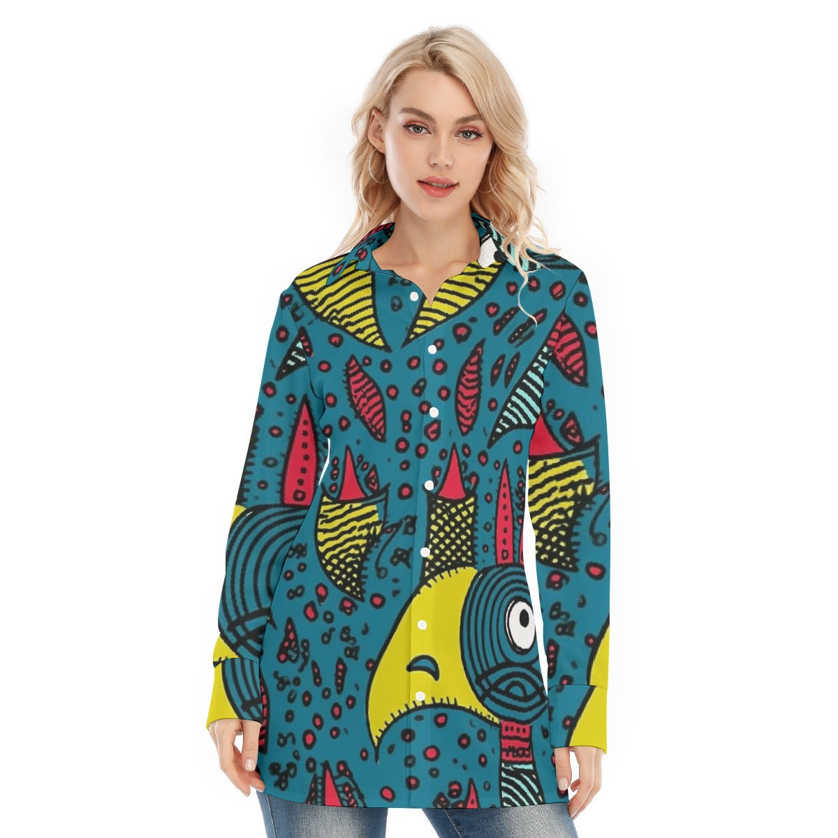 All-Over Print Women's Long Shirt