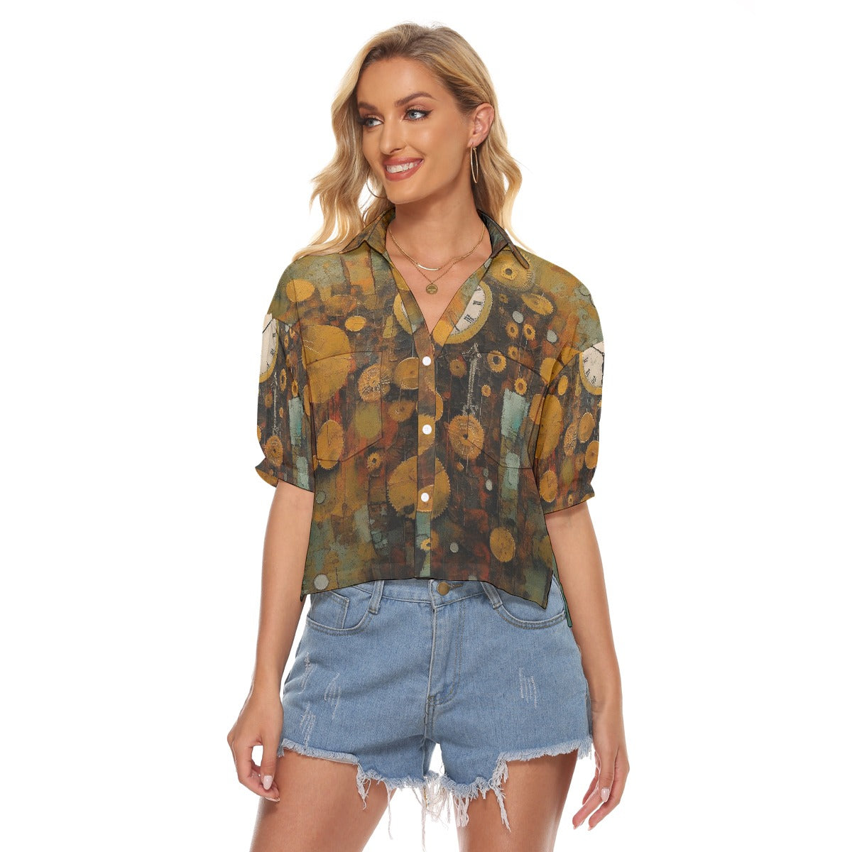 All-Over Print Women's V-neck Shirts