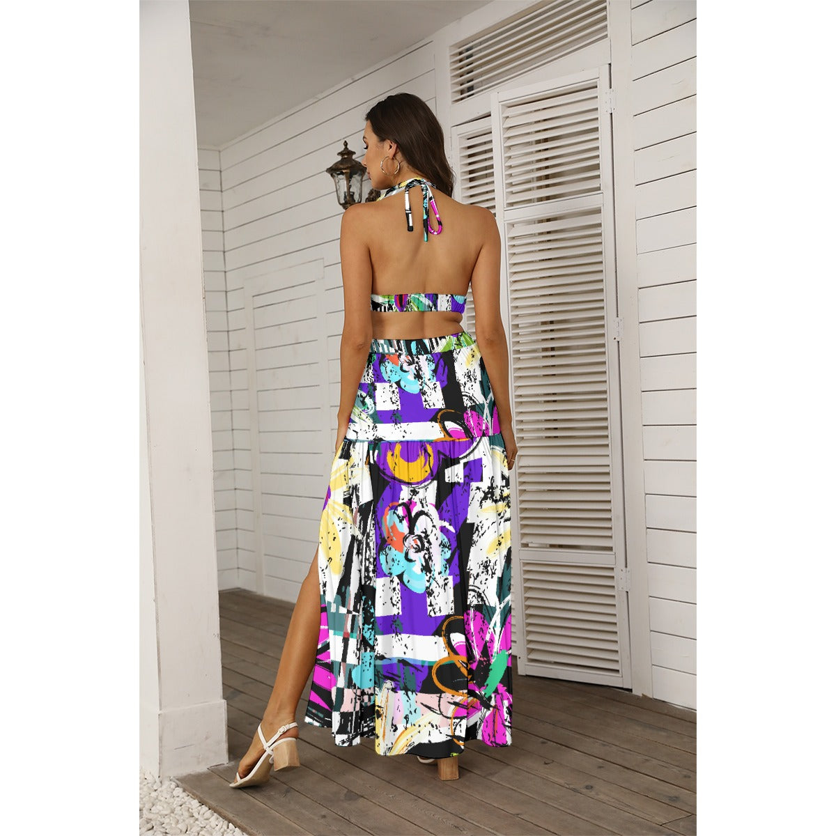 All-Over Print Women's Tie Back Wrap Dress