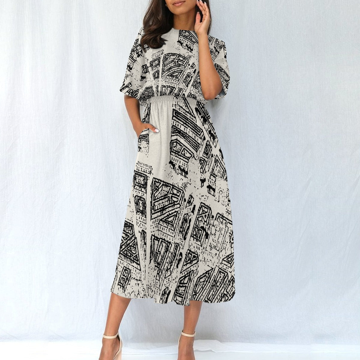 All-Over Print Women's Elastic Waist Dress