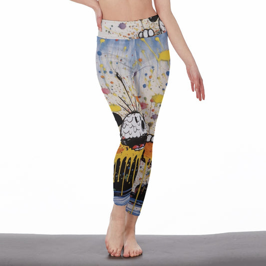 All-Over Print Women's High Waist Leggings | Side Stitch Closure