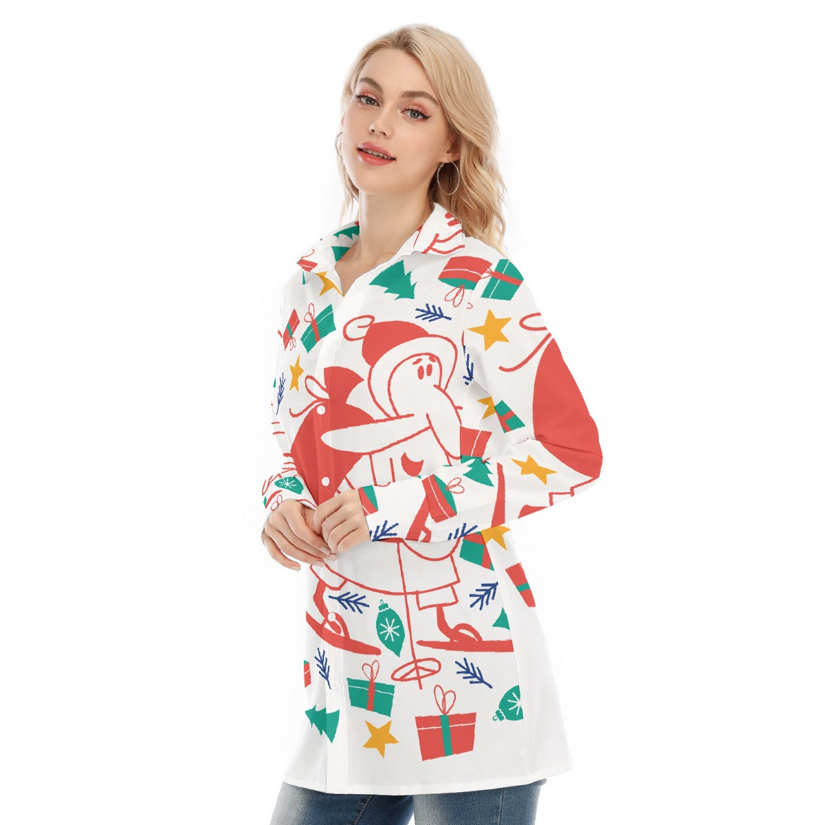 All-Over Print Women's Long Shirt