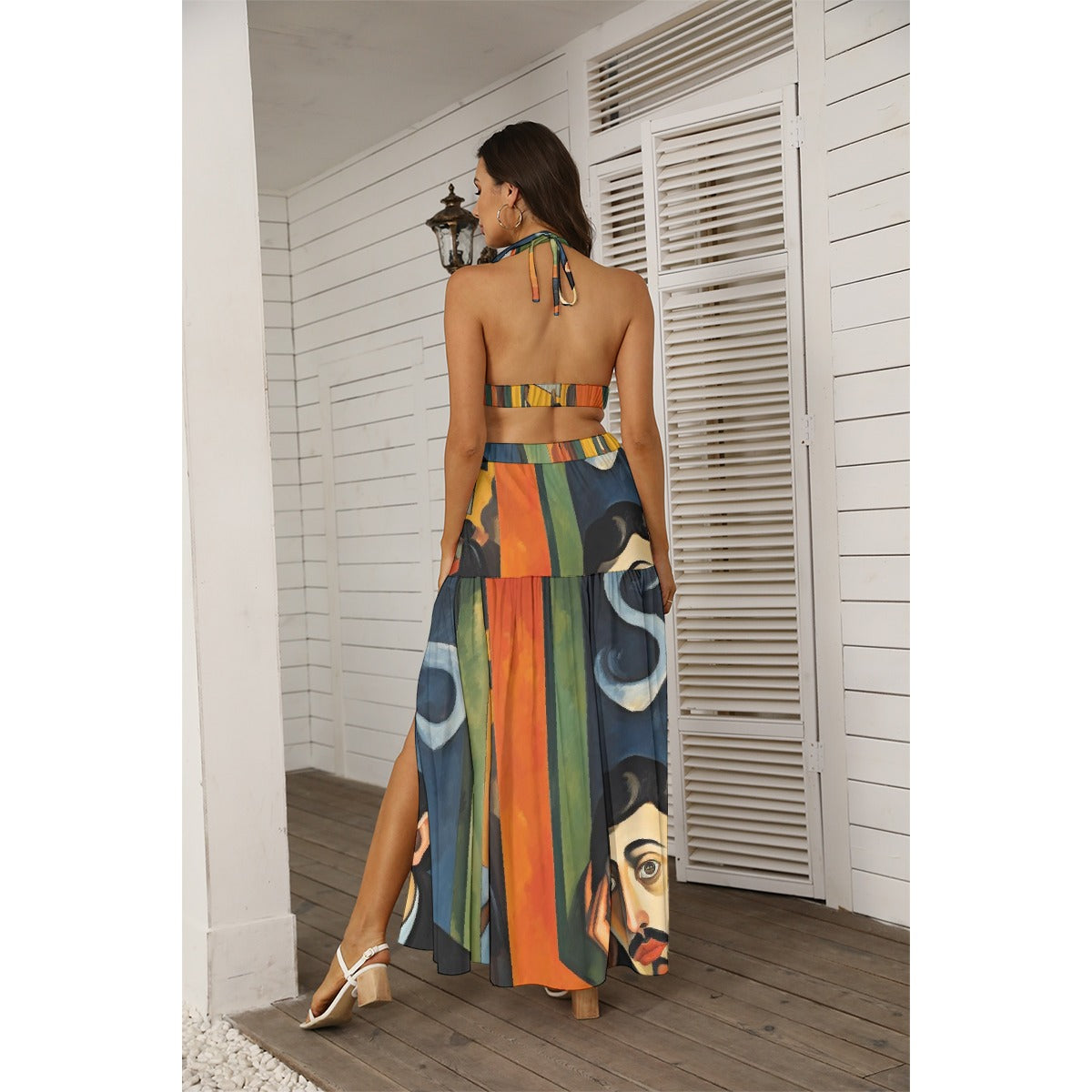 All-Over Print Women's Tie Back Wrap Dress