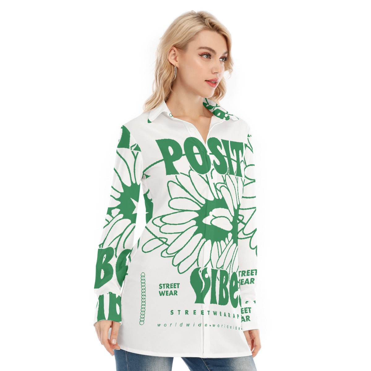 All-Over Print Women's Long Shirt