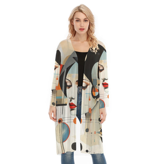 All- Over Print Women's Long Sleeve Mesh Cardigan