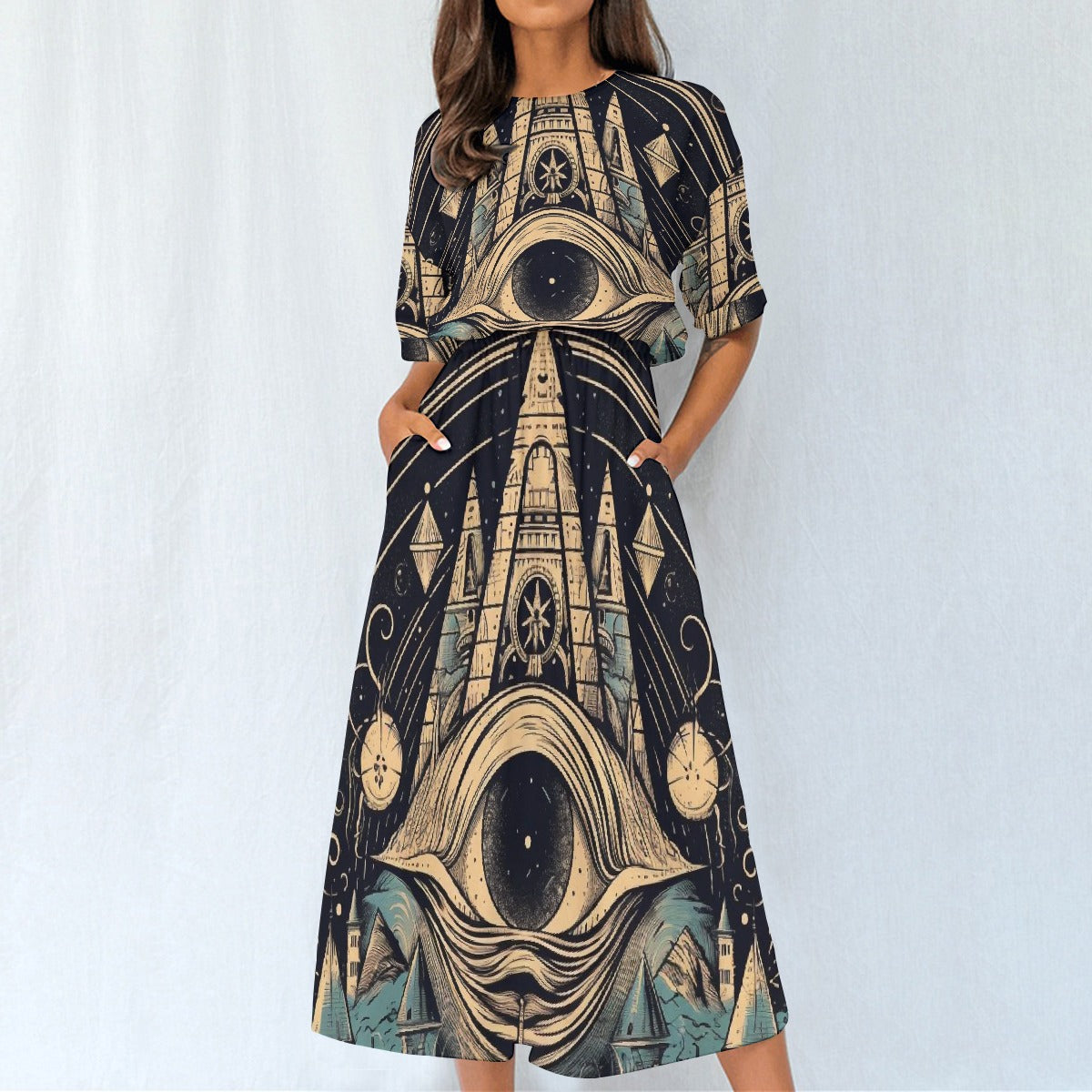 All-Over Print Women's Elastic Waist Dress