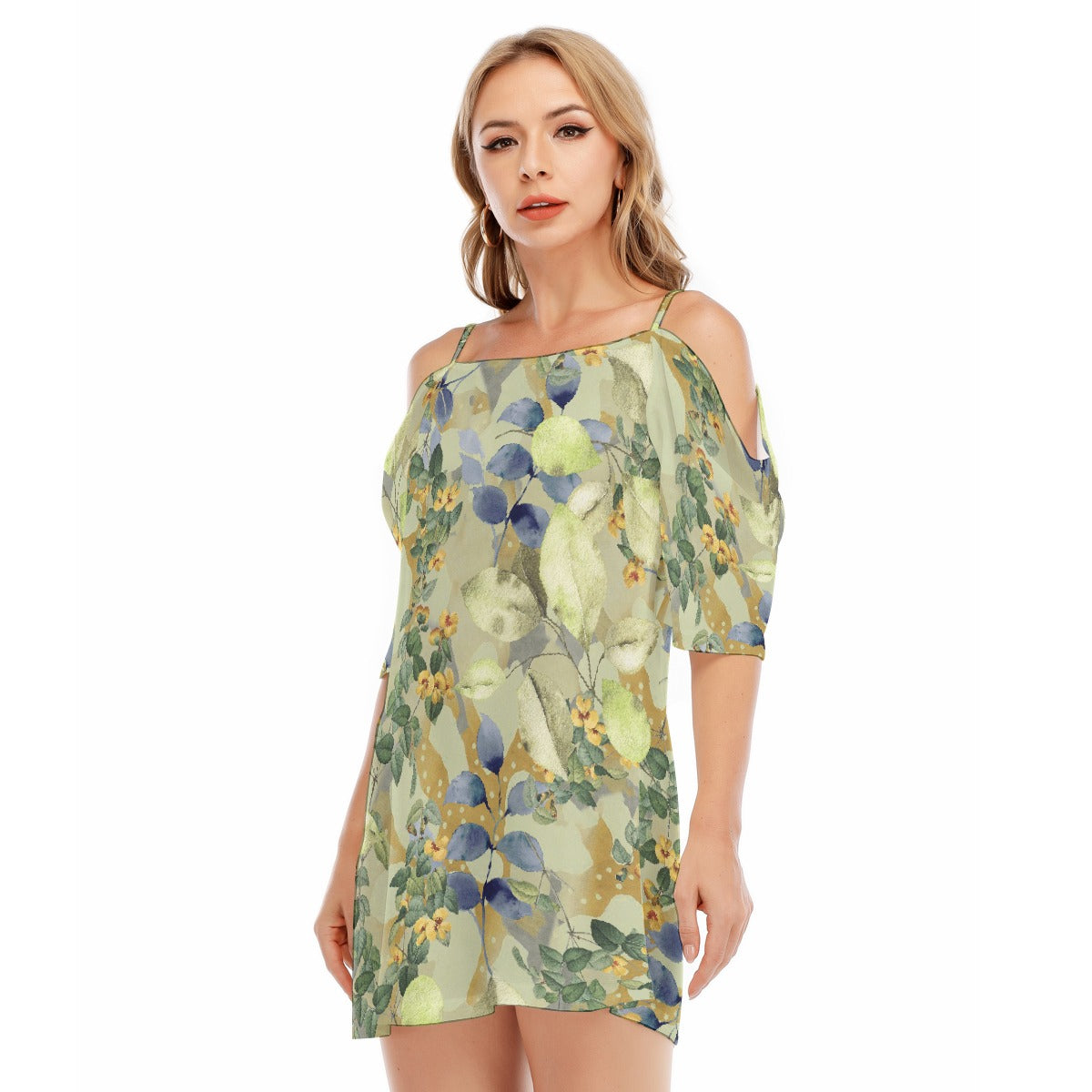 All-Over Print Women's Off-shoulder Cami Dress