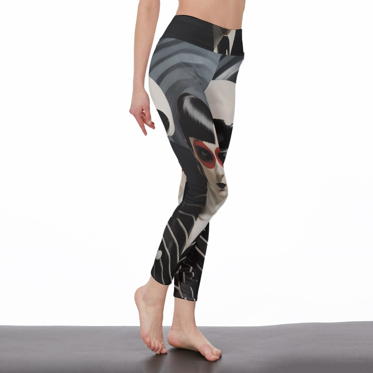 All-Over Print Women's High Waist Leggings | Side Stitch Closure