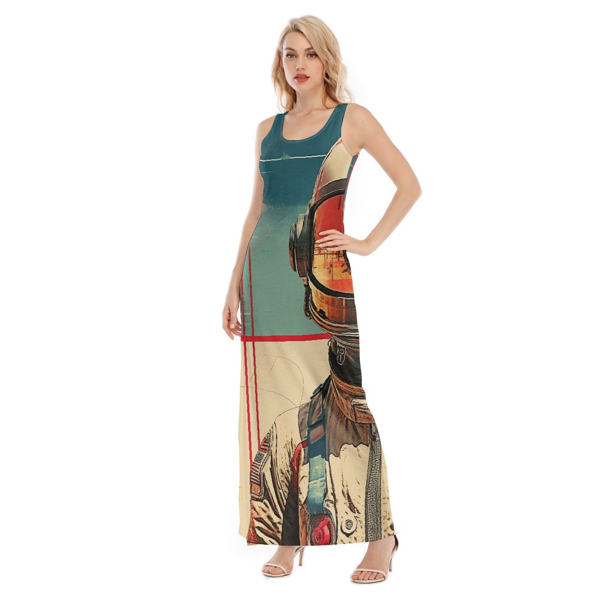 All-Over Print Women's Vest Dress | Length To Ankle