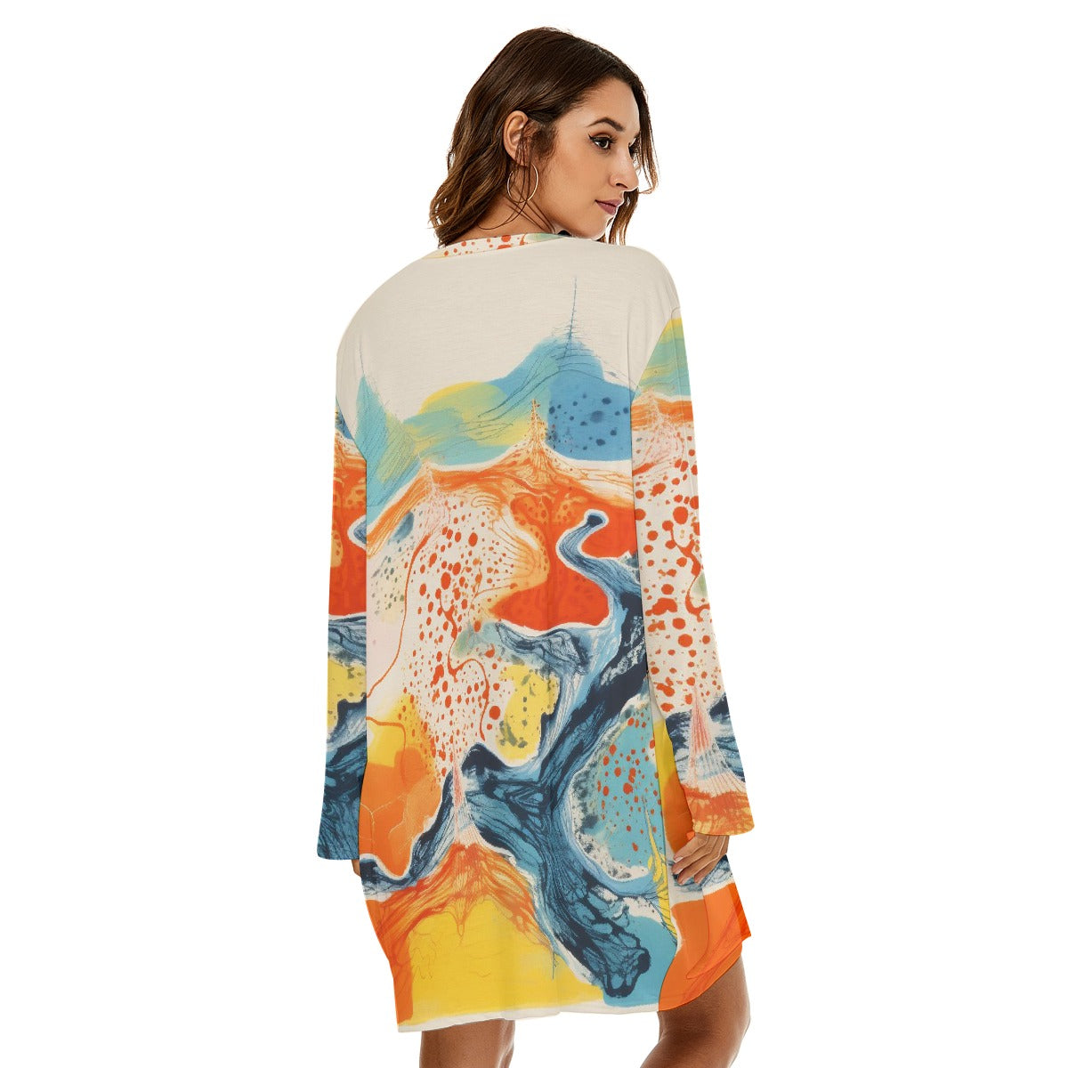 All-Over Print  Women's Loose Crew Neck Dress