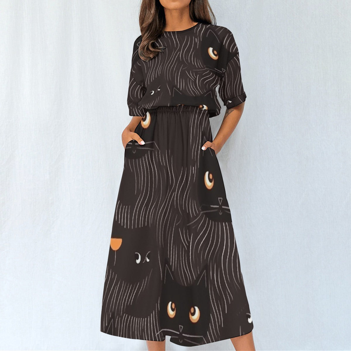 All-Over Print Women's Elastic Waist Dress