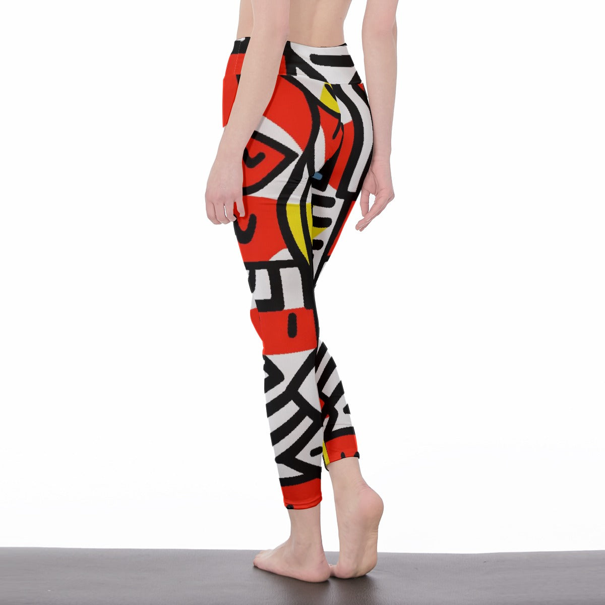 All-Over Print Women's High Waist Leggings | Side Stitch Closure