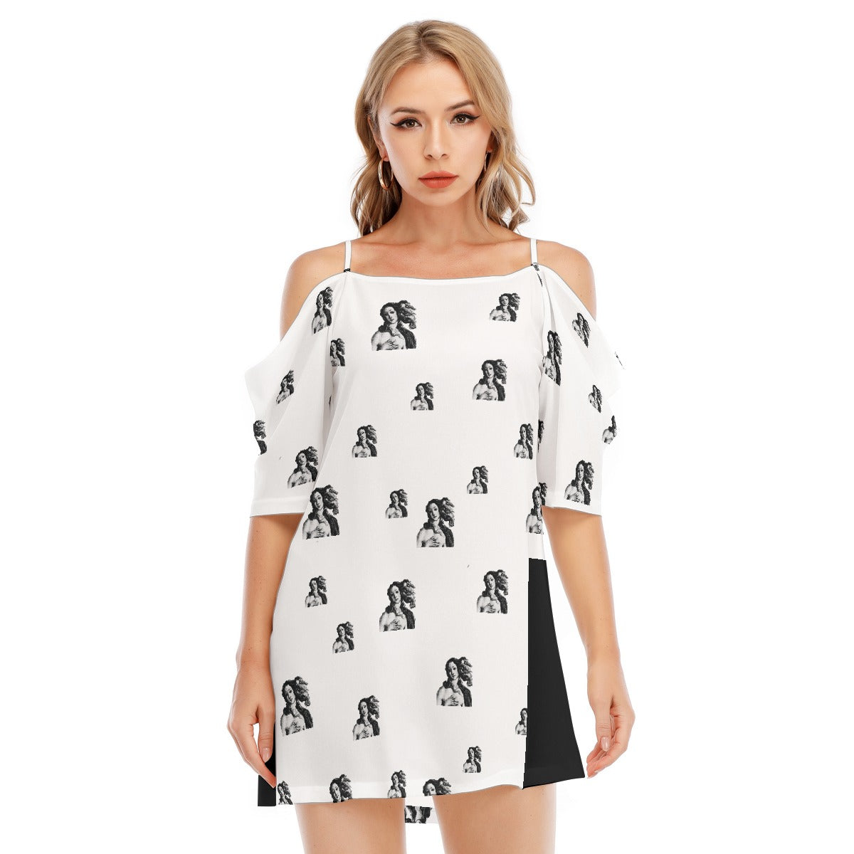 All-Over Print Women's Off-shoulder Cami Dress