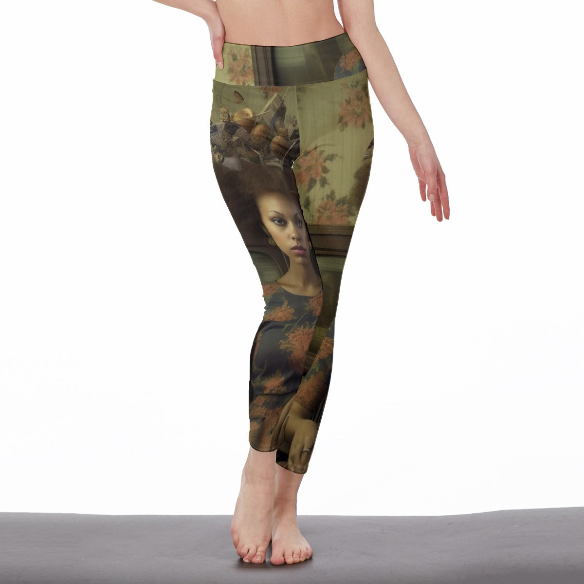 All-Over Print Women's High Waist Leggings | Side Stitch Closure