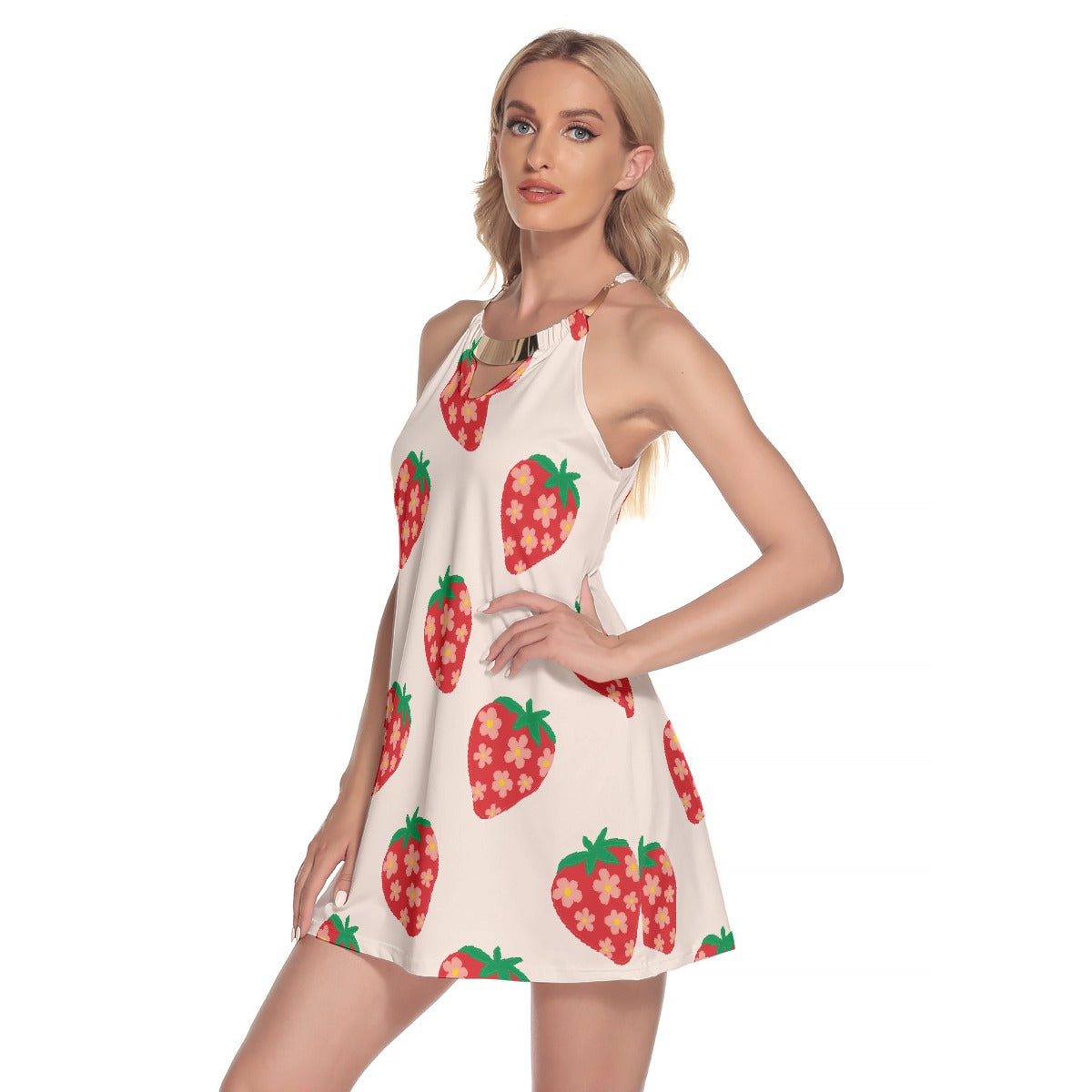 All-Over Print Women's Round Neck Above Knee Dress