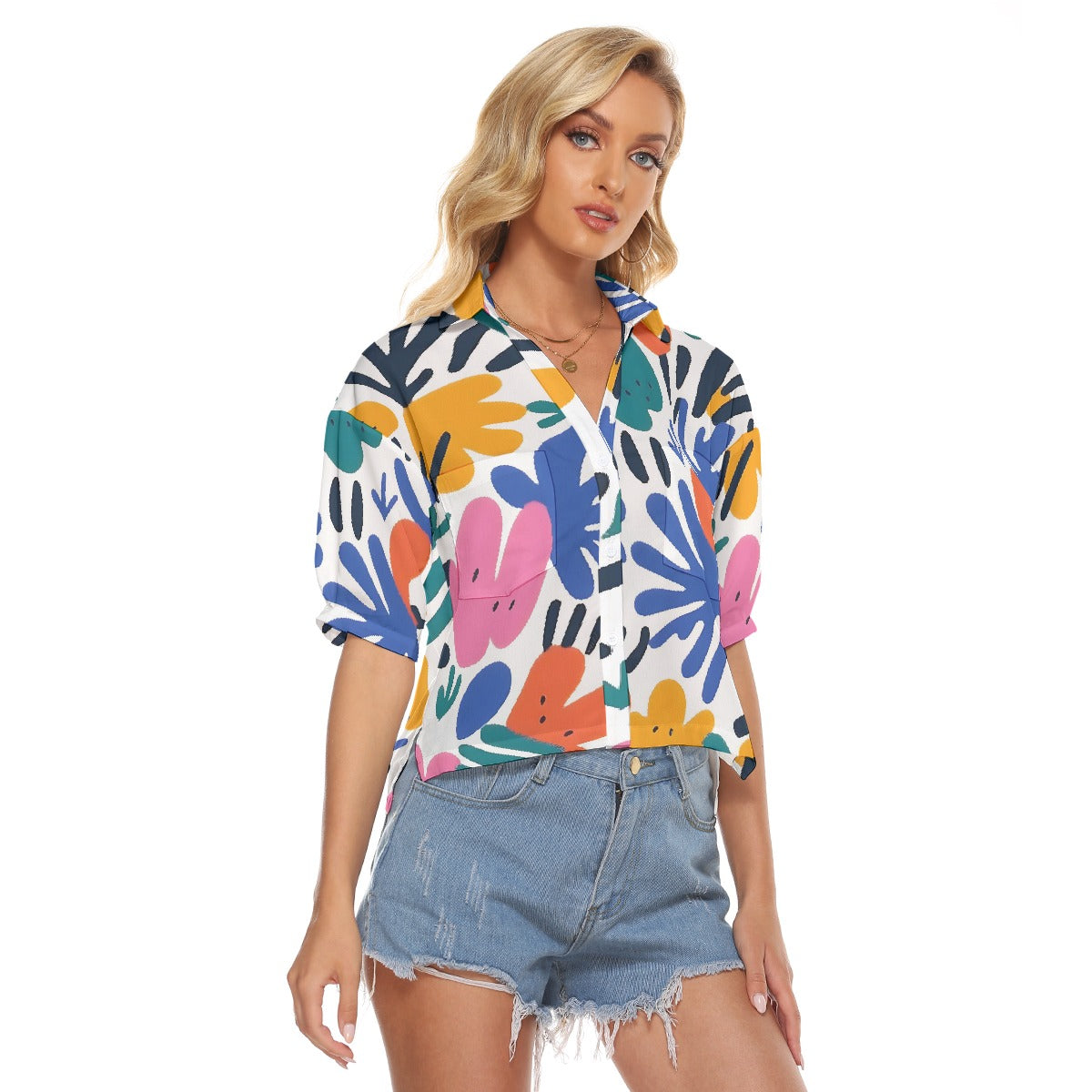 All-Over Print Women's V-neck Shirts