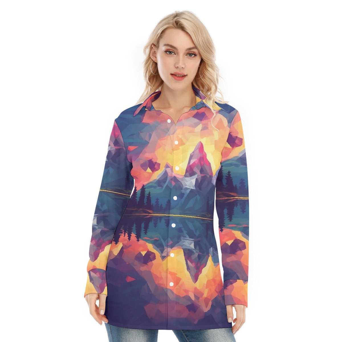 All-Over Print Women's Long Shirt