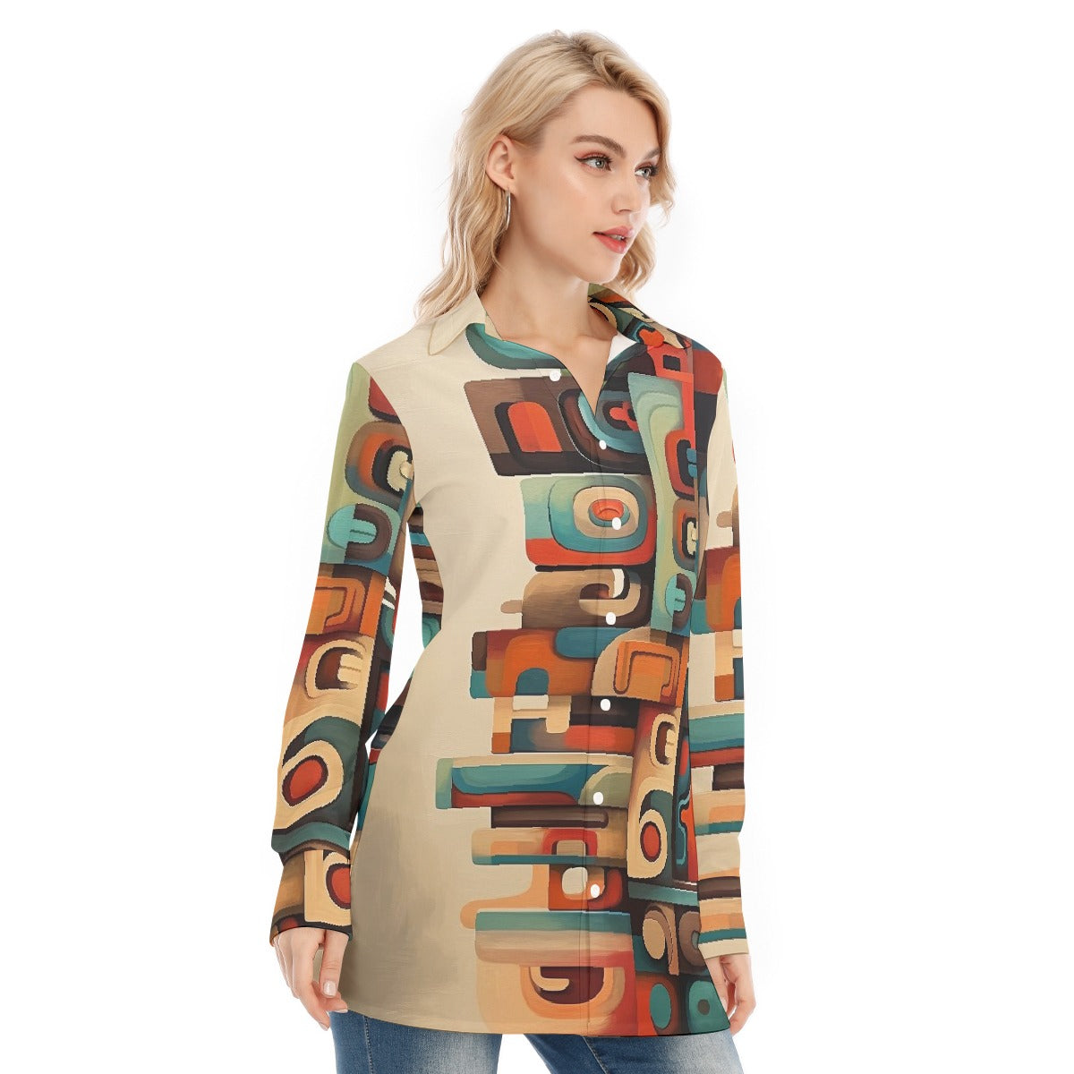 All-Over Print Women's Long Shirt