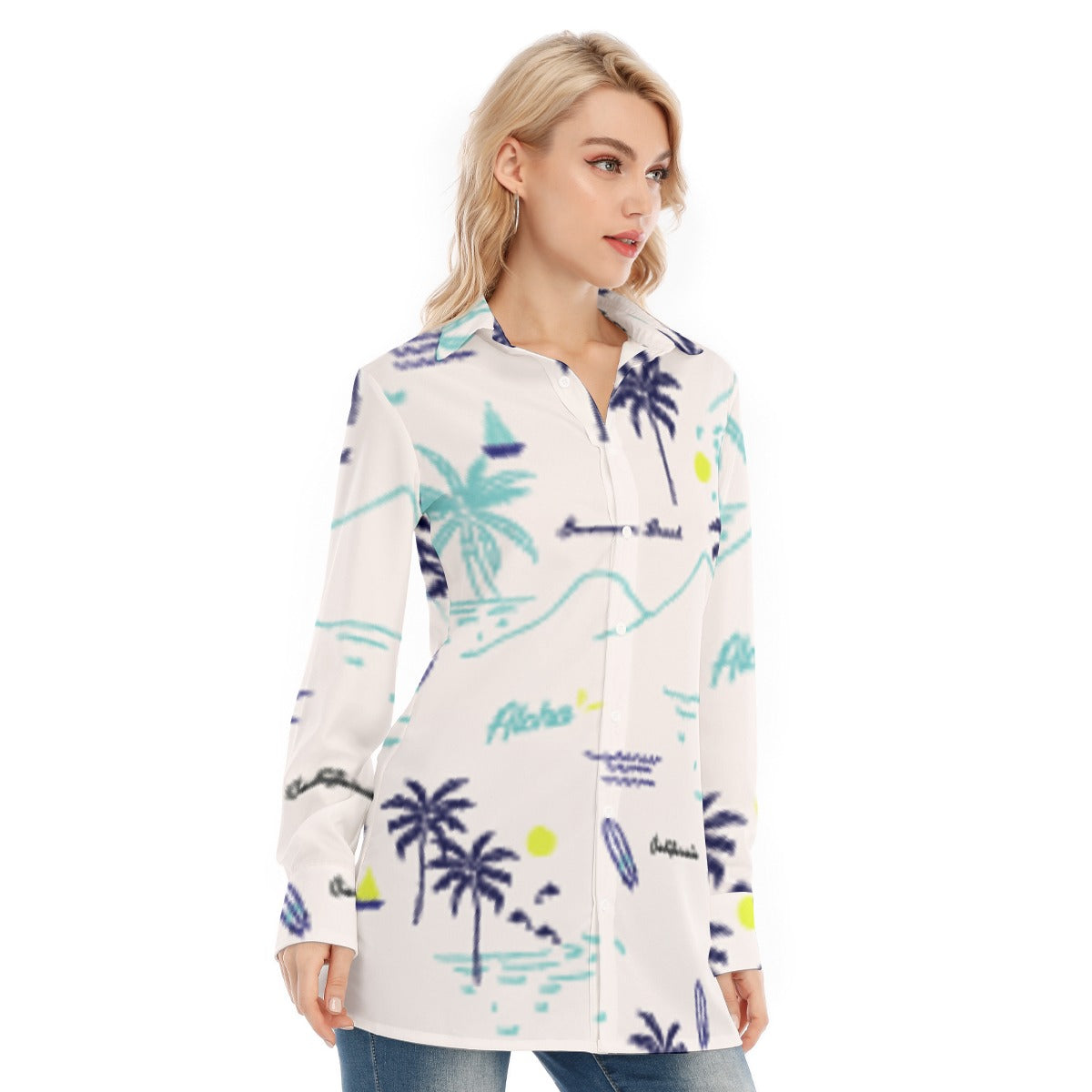 All-Over Print Women's Long Shirt