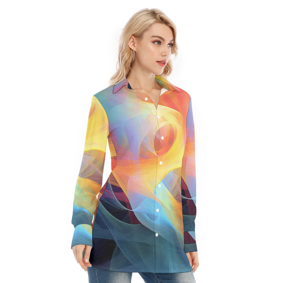 All-Over Print Women's Long Shirt