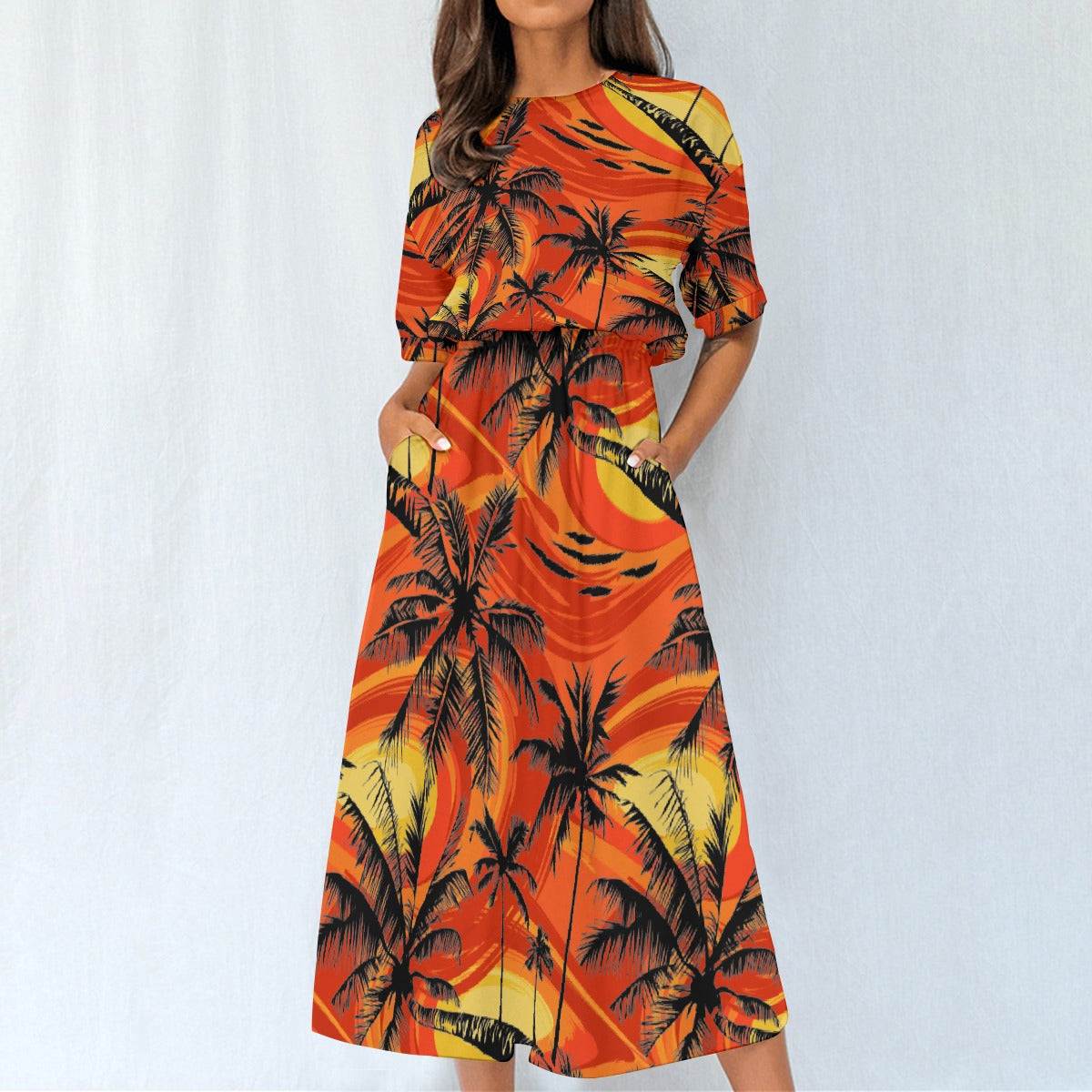 All-Over Print Women's Elastic Waist Dress