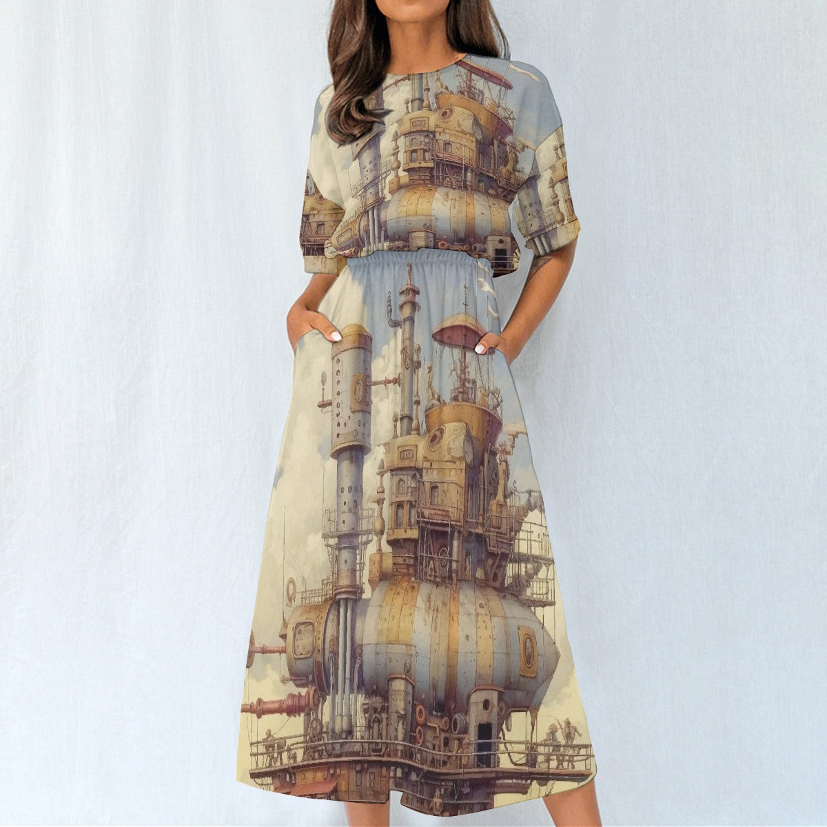 All-Over Print Women's Elastic Waist Dress