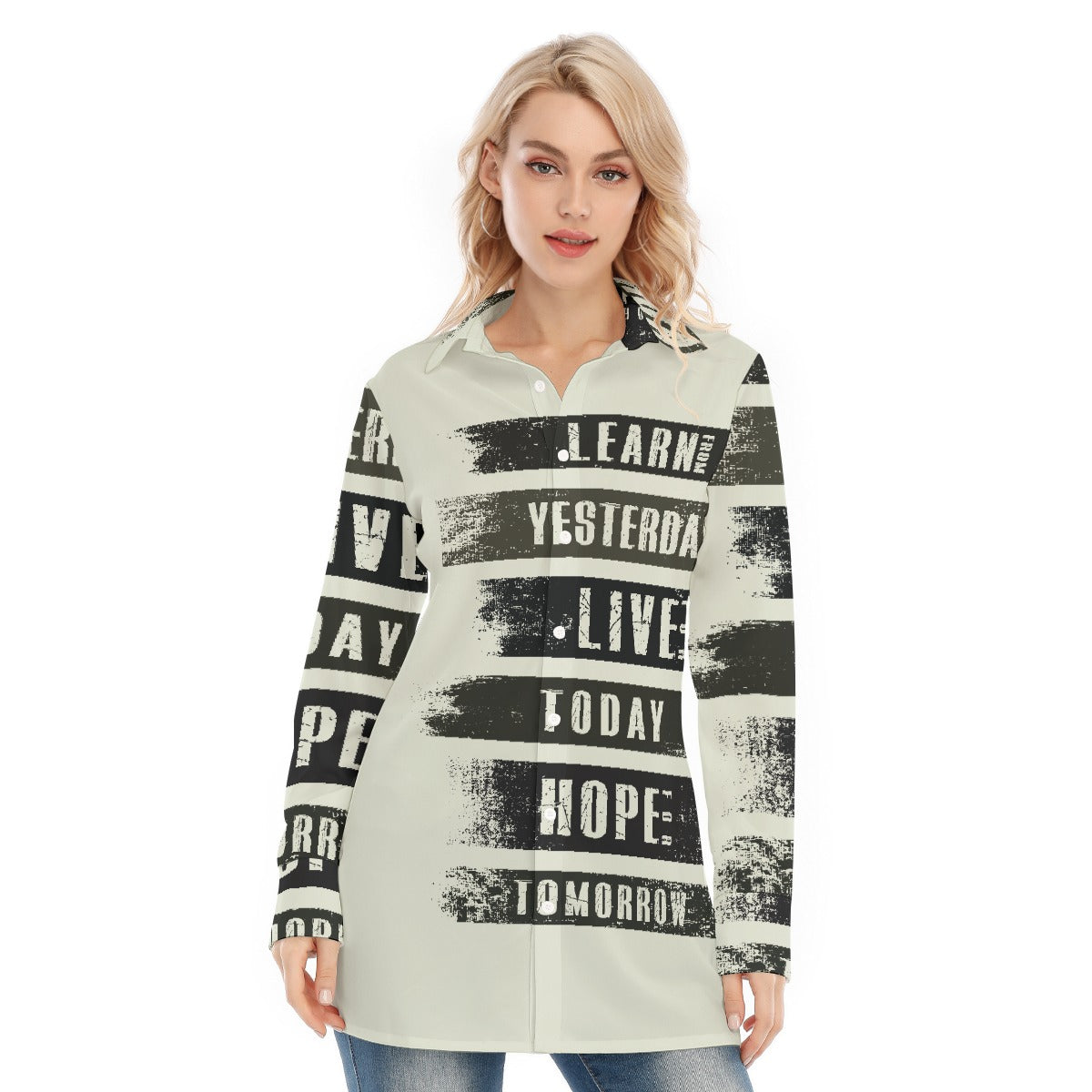 All-Over Print Women's Long Shirt