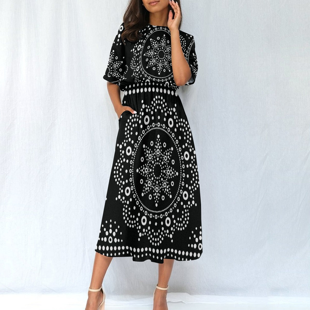 All-Over Print Women's Elastic Waist Dress