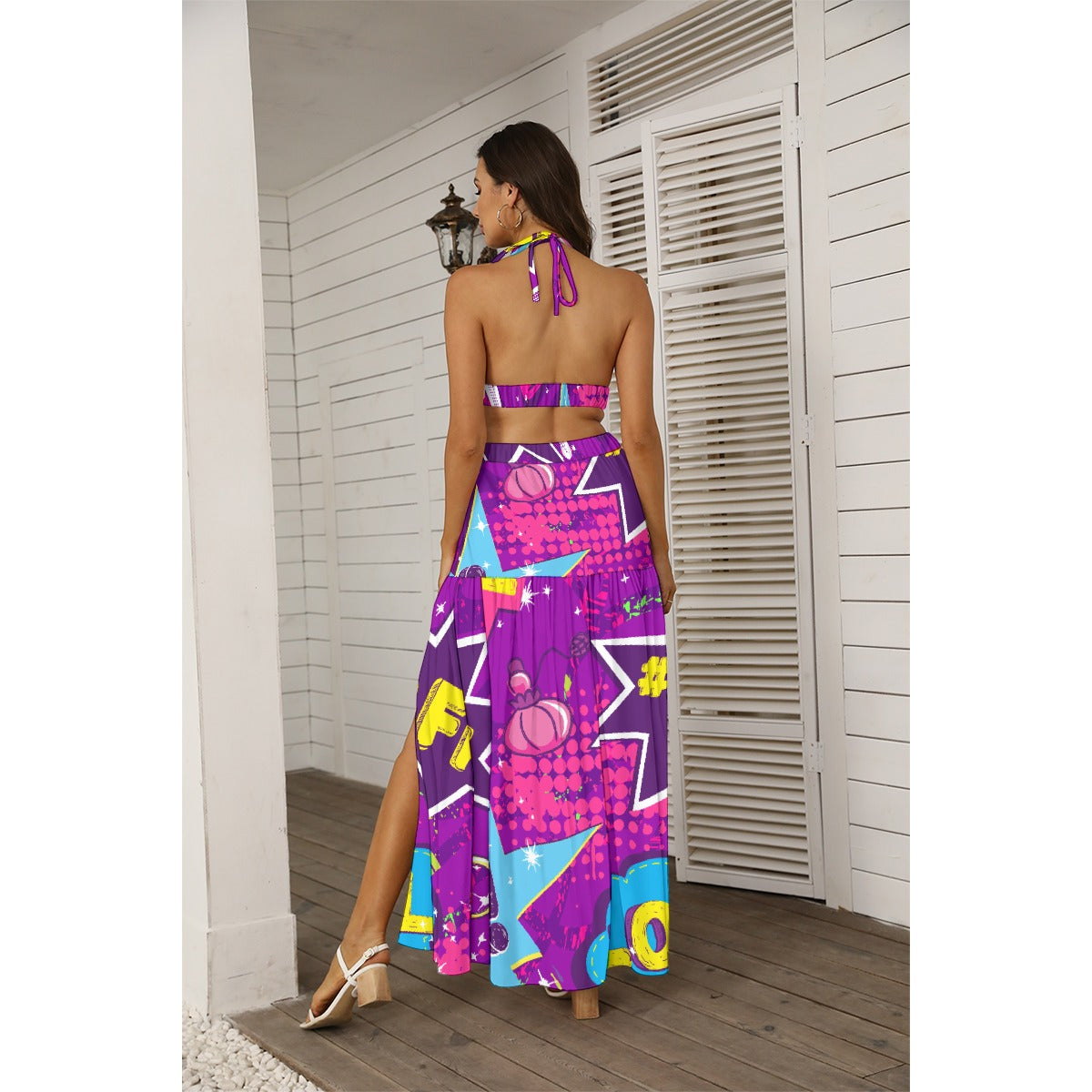 All-Over Print Women's Tie Back Wrap Dress