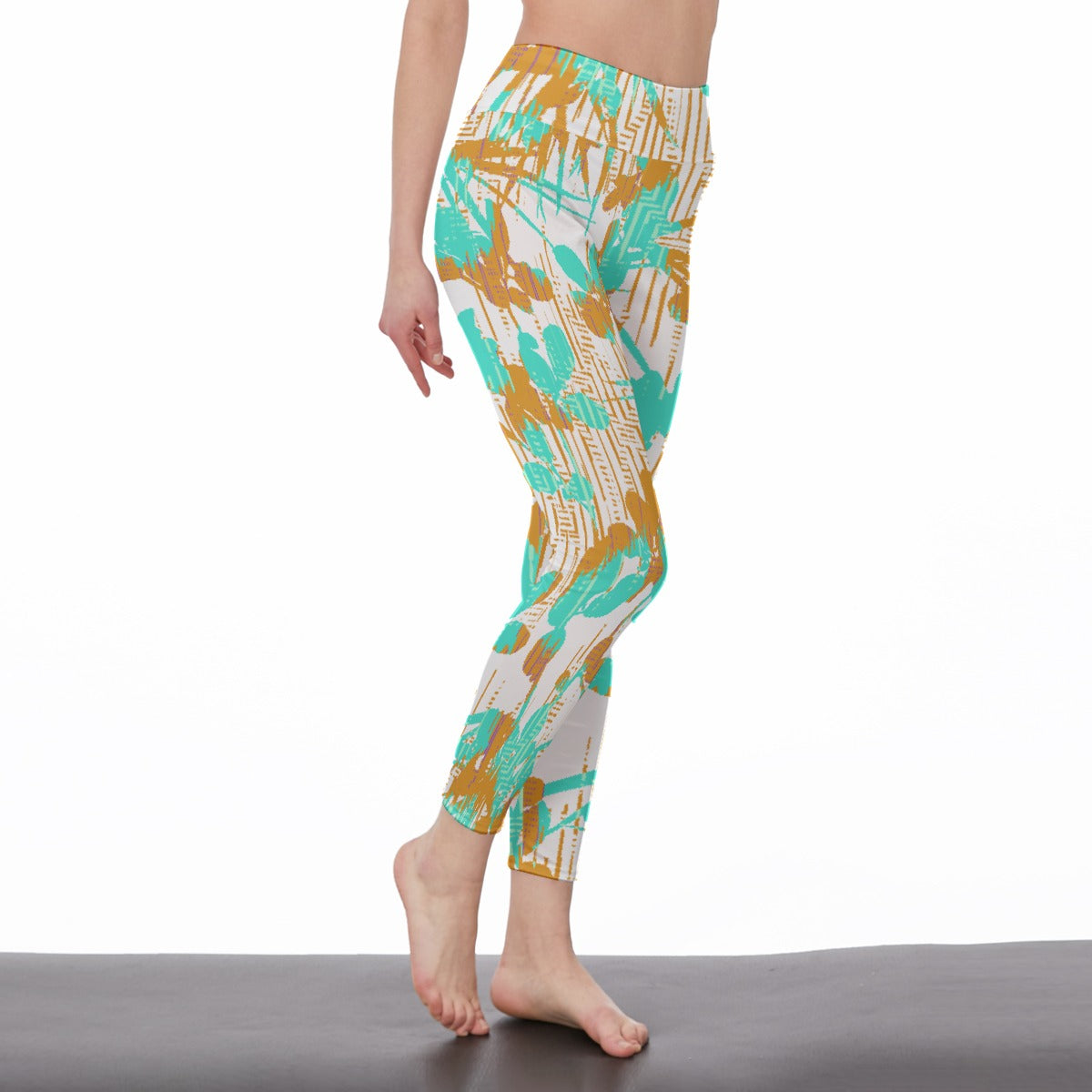 All-Over Print Women's High Waist Leggings | Side Stitch Closure