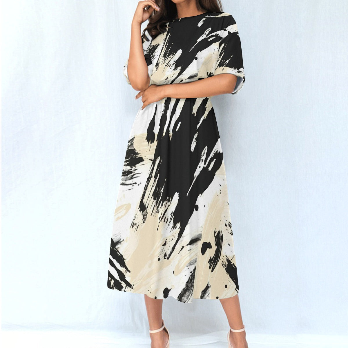 All-Over Print Women's Elastic Waist Dress