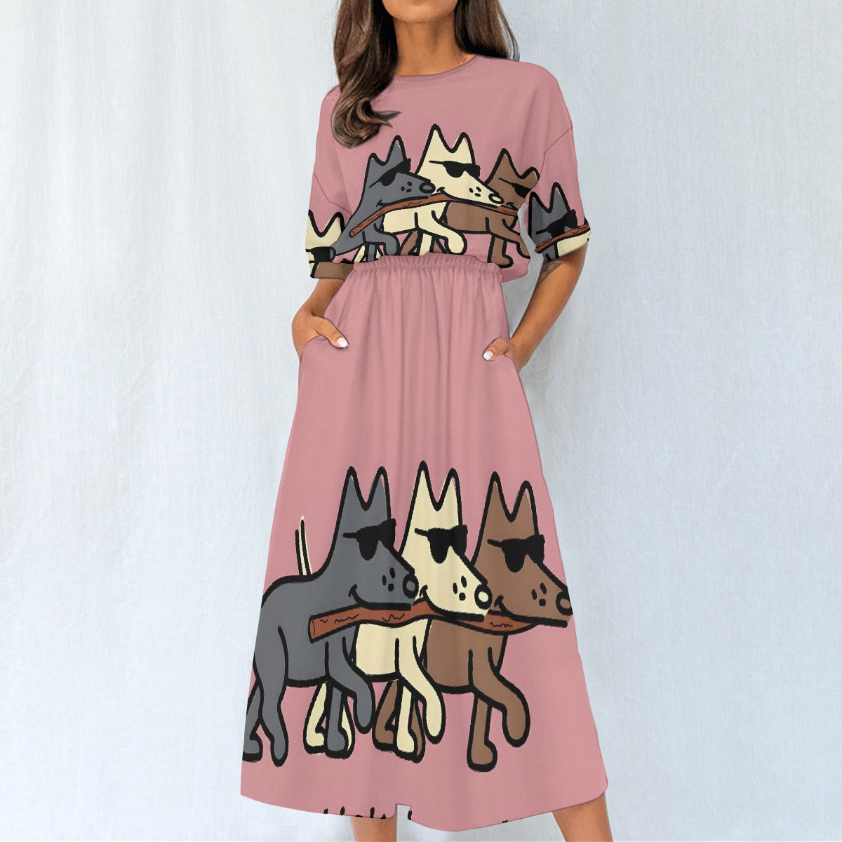 All-Over Print Women's Elastic Waist Dress