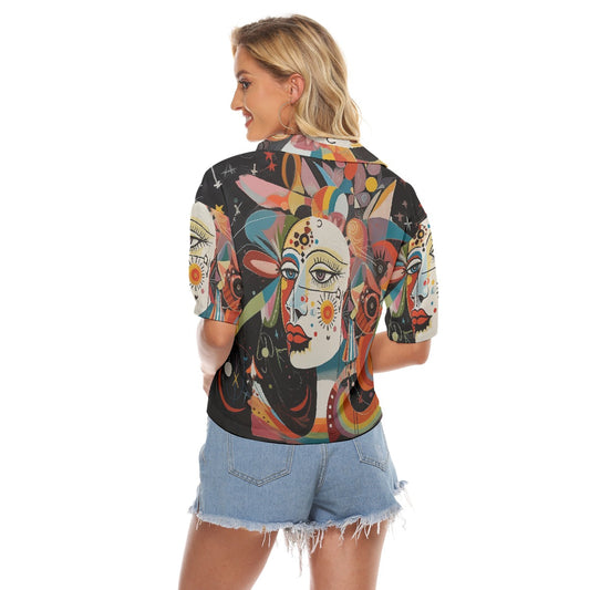 All-Over Print Women's V-neck Shirts