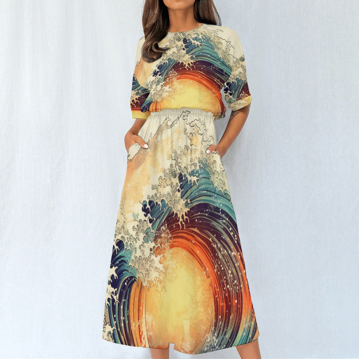 All-Over Print Women's Elastic Waist Dress