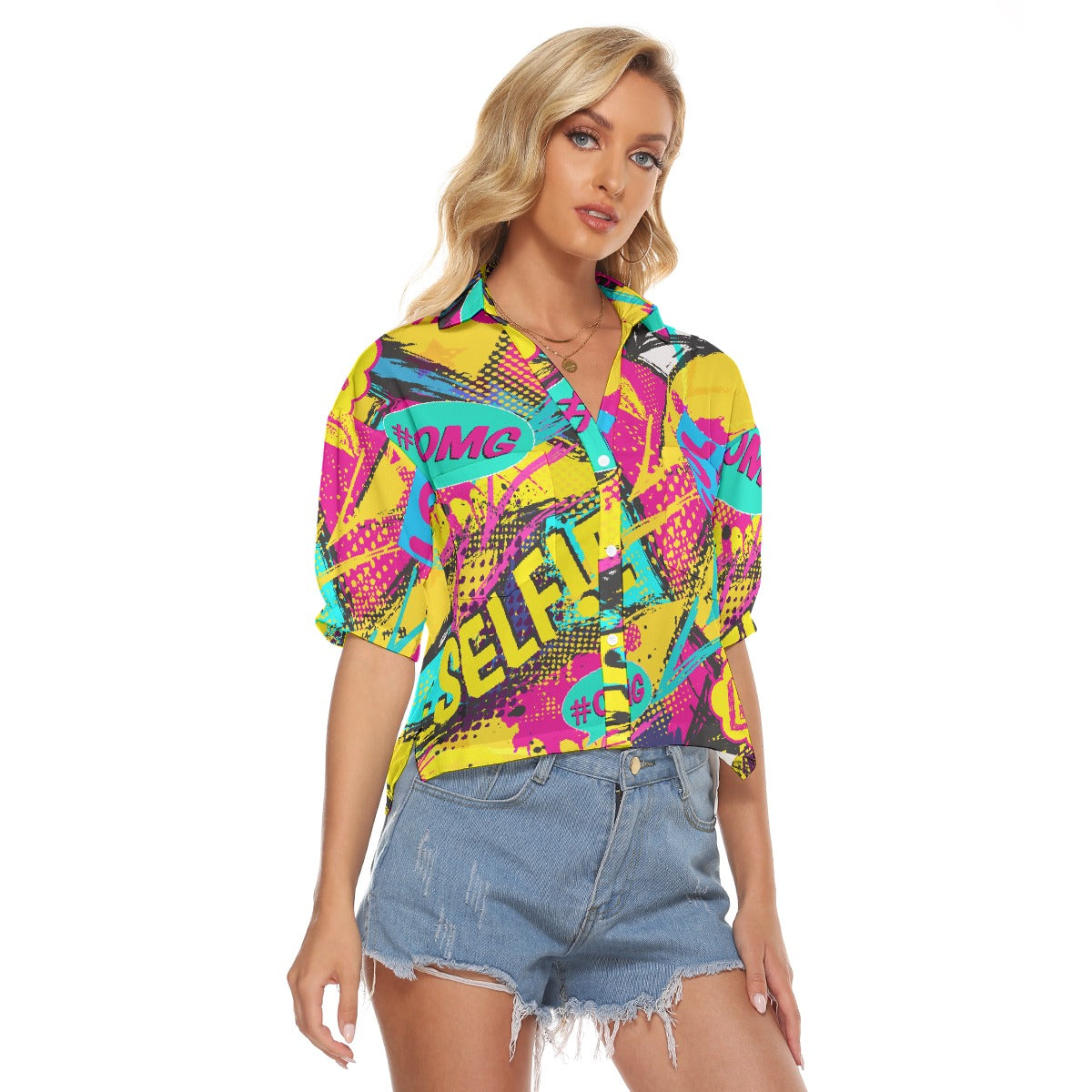 All-Over Print Women's V-neck Shirts