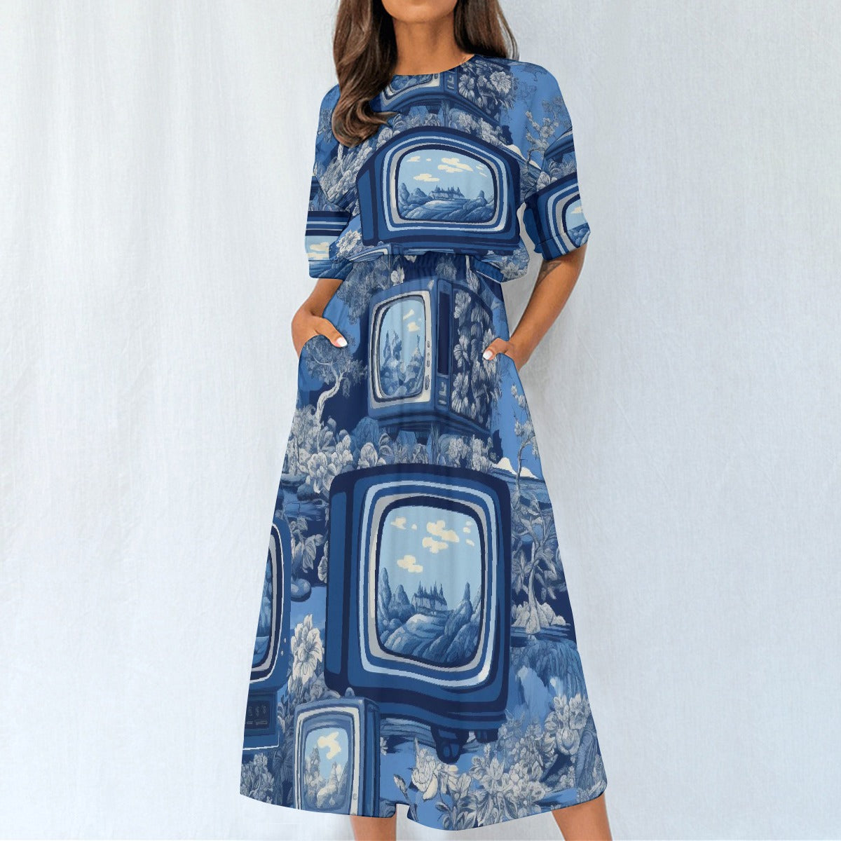 All-Over Print Women's Elastic Waist Dress