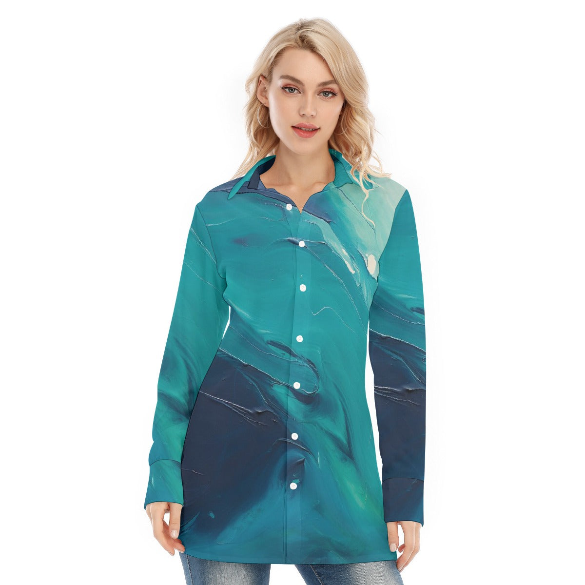 All-Over Print Women's Long Shirt