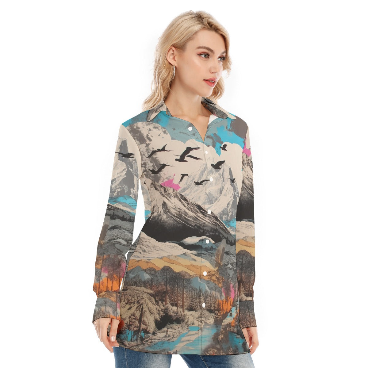 All-Over Print Women's Long Shirt