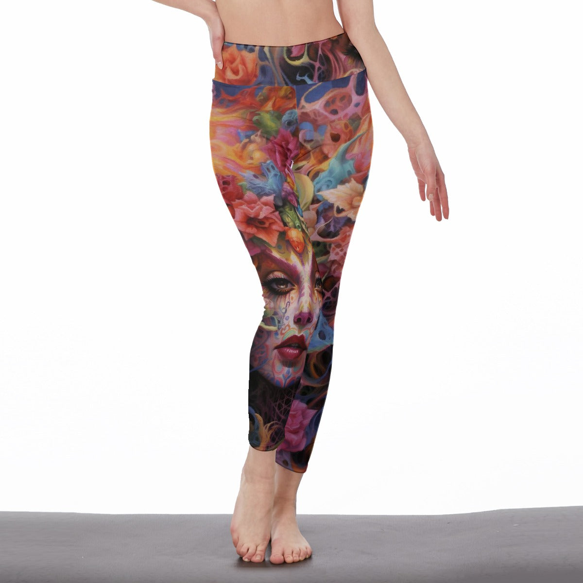 All-Over Print Women's High Waist Leggings | Side Stitch Closure