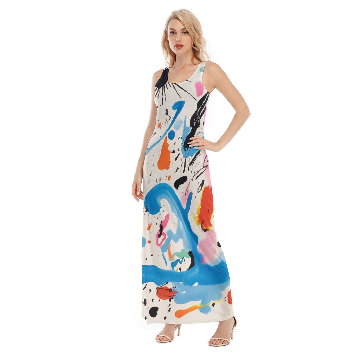 All-Over Print Women's Vest Dress | Length To Ankle