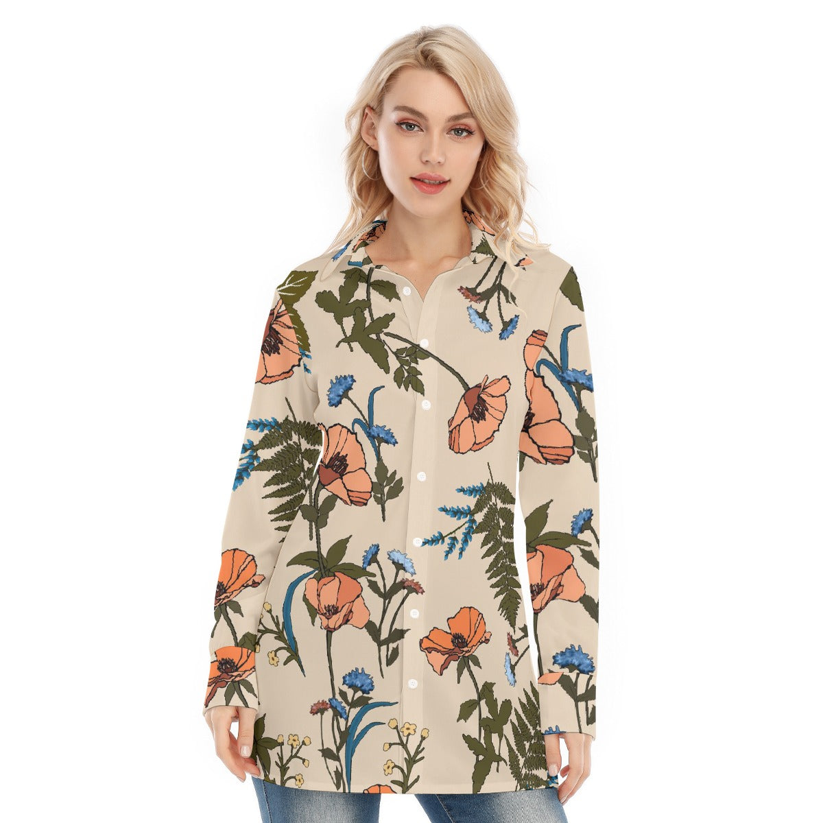 All-Over Print Women's Long Shirt