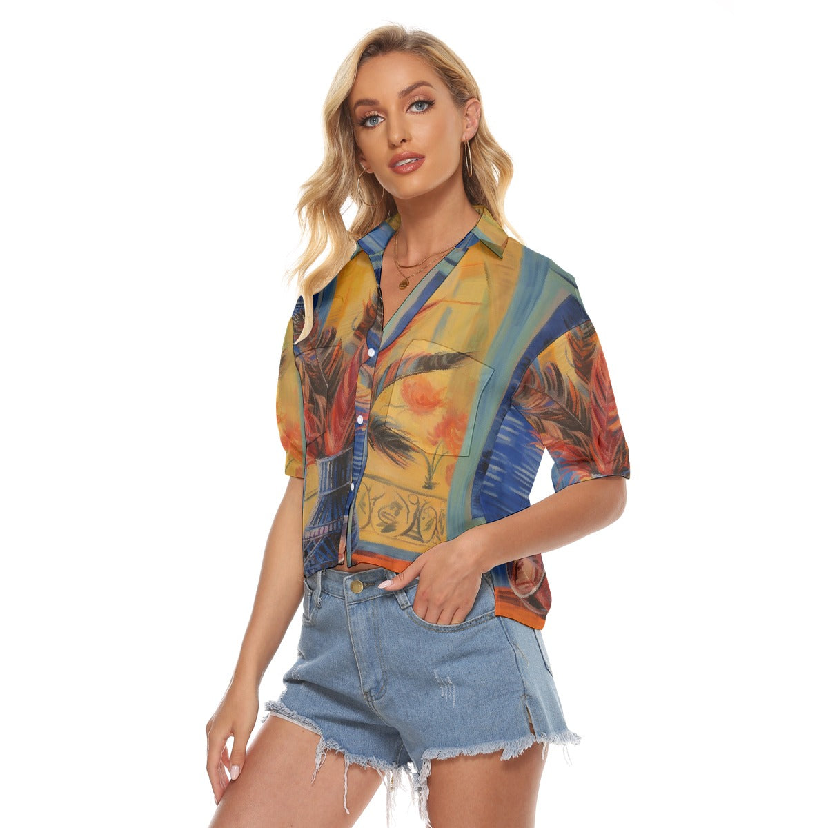 All-Over Print Women's V-neck Shirts