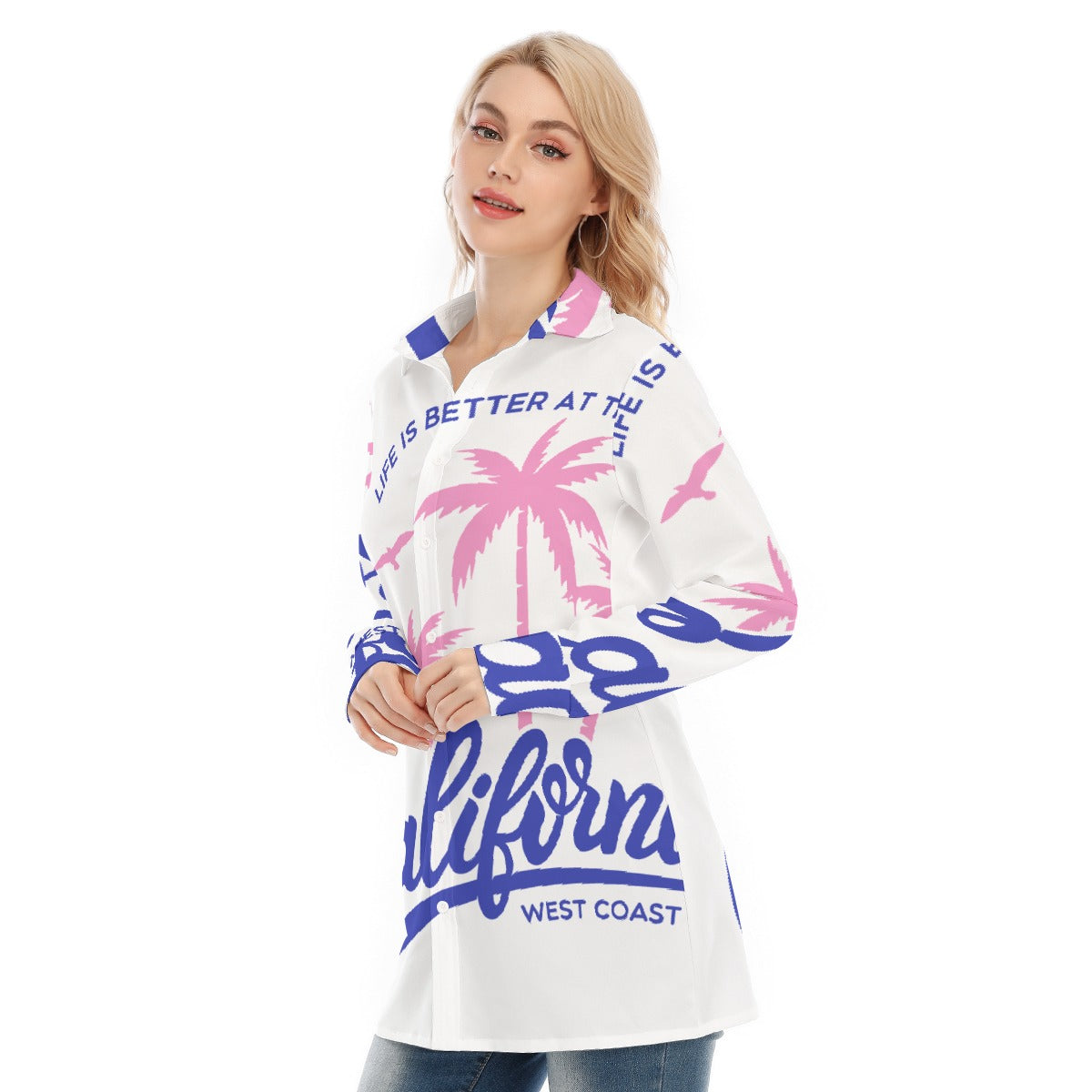 All-Over Print Women's Long Shirt