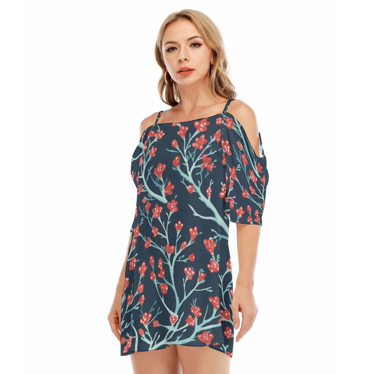 All-Over Print Women's Off-shoulder Cami Dress