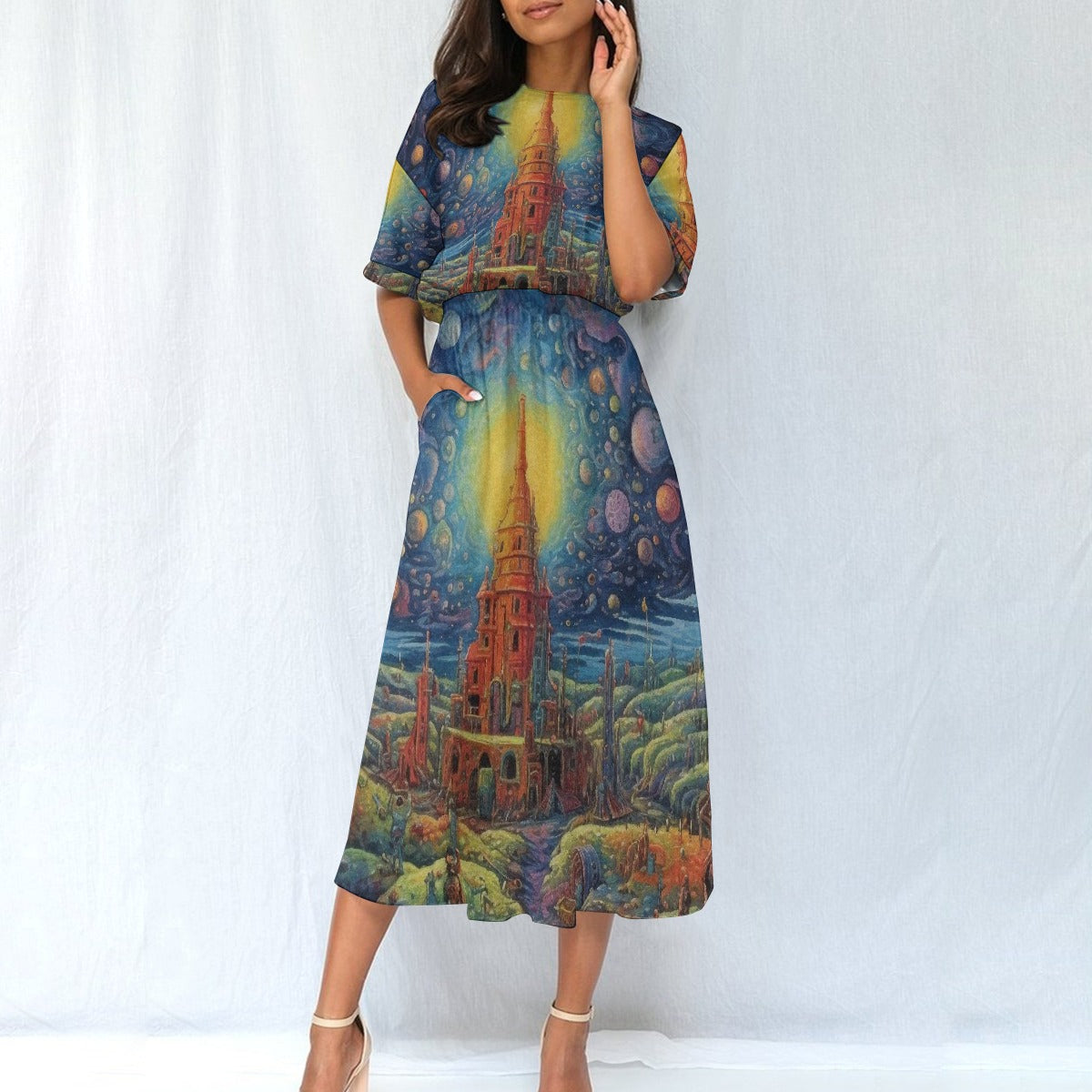 All-Over Print Women's Elastic Waist Dress