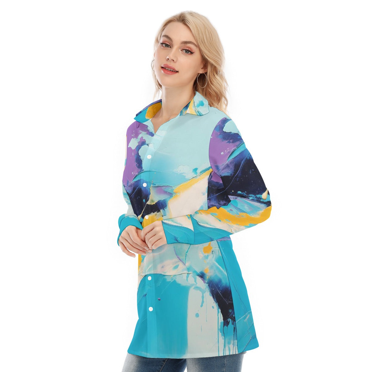 All-Over Print Women's Long Shirt