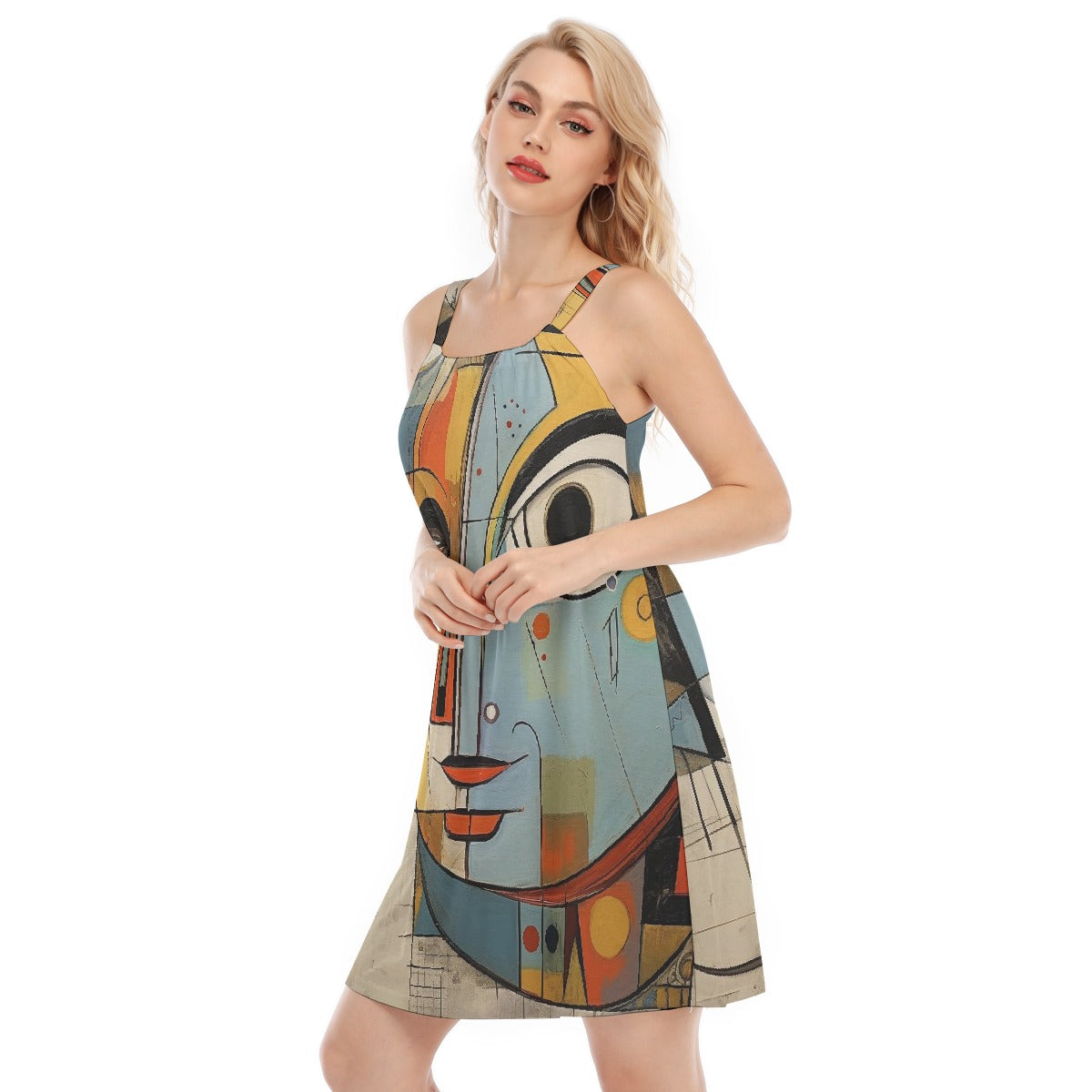 All-Over Print Women's O-neck Cami Dress